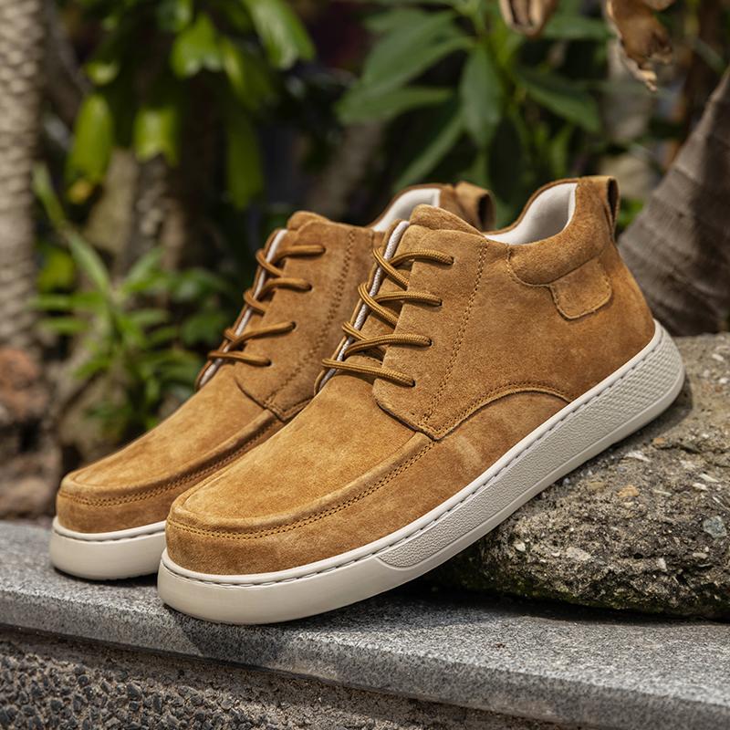 Outdoor Fashion Brand Men's Comfortable and Casual Hiking High Top Leather Shoes Autumn New Non Slip Lace Up Sports Short Boots