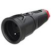 PCE Portable Socket 1F Z/U Straight Rubber IP20 16A 230V Black 2410-SRW