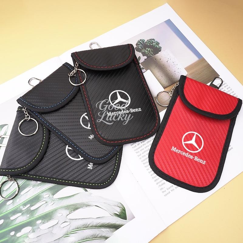 AXX2 Car Key Case Anti-Theft Signal Blocker Bag Car RFID Shielding Pocket Pouch For Mercedes Benz 2022 C S Class W206 W223 S350 C260
