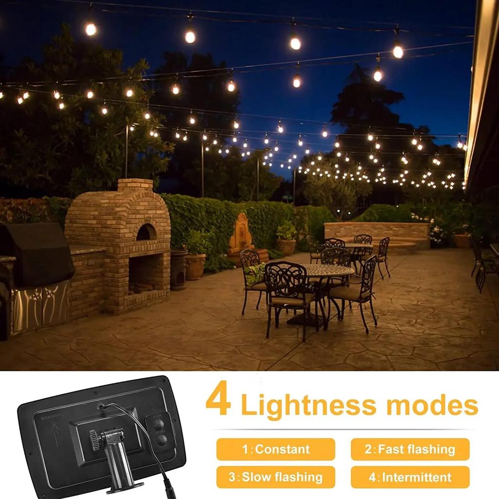 Luci Solari a LED a Filo Dimmabili 7,6M/15M con Telecomando Impermeabili Lampadine G40 E12 per Decorazione Esterna Matrimonio Giardino