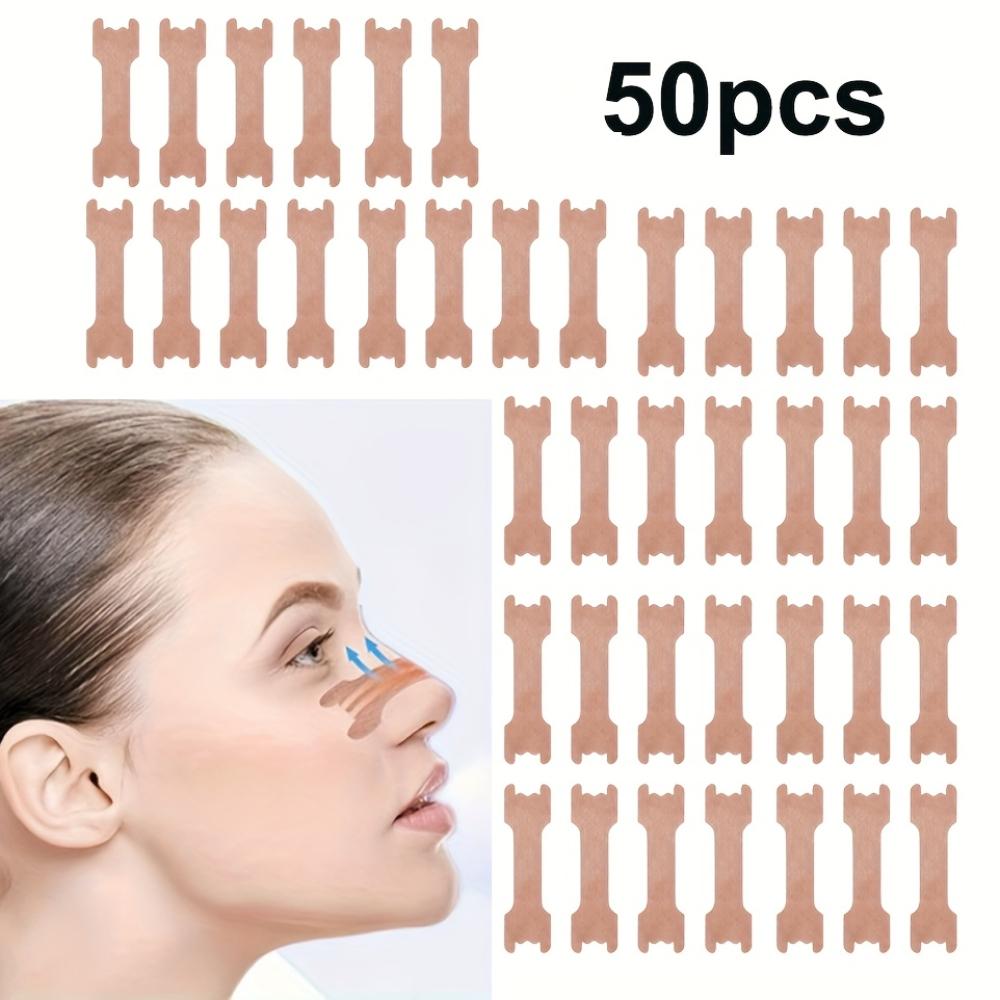 

50 шт. Пластыри для носа против храпа Многоразовые Дышащие Назальные полоски для облегчения храпа Улучшают воздушный поток и комфорт во время сна