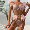 Women's Sexy Underwear Feather Lace Splicing Chain Slimming One-Piece Underwear