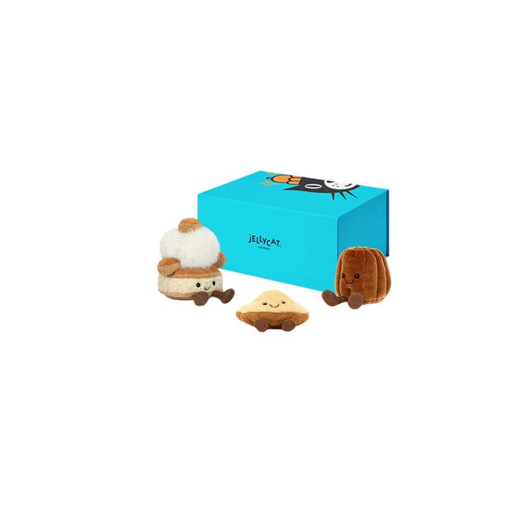 JELLYCAT Fun Food Collection Afternoon Delight Box Soothing Dolls Plush Doll 8cm/12cm/7cm Height In Sitting Posture BUN260236