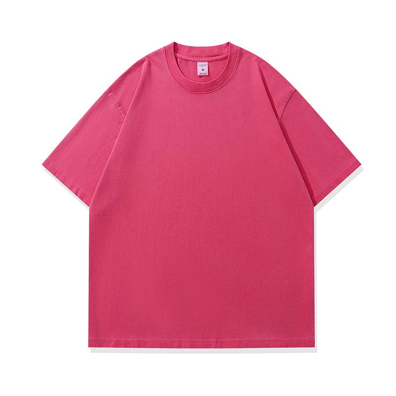 Men'S Trendy Brand 220G Washed American High Street Retro Loose Shoulder Cotton Short-Sleeved T-Shirt Printing Custom