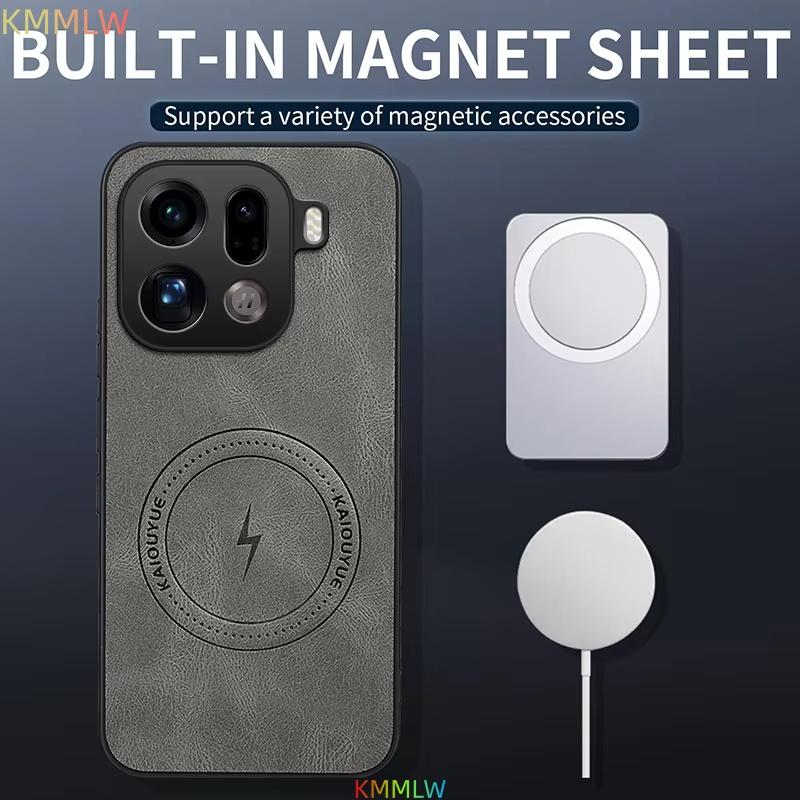 For OPPO Find X9 Pro Case Luxury Leather Skin Magnetic Magsafe Protective Back Cover For OPPO Find X9 X9Pro Phone Shell