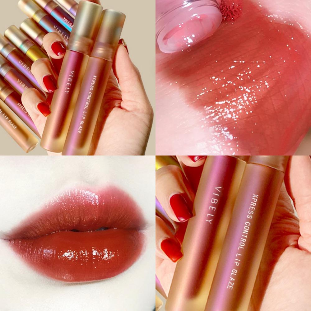 VIBELY Shell Mirror Water Light Lip Glaze Moisturizing Not Dipped Cup Without Coloring Glass Lip Glaze