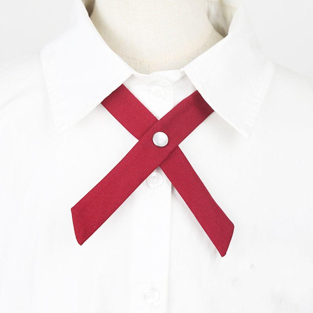 Shirt Accessory Ribbon Tie For School Costume Solid Color Cross Bow Tie Cravat Neck Ties JK Bow Tie