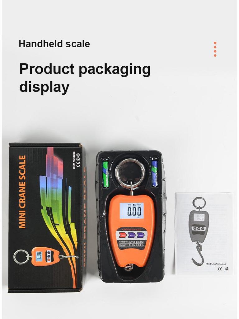 Handheld 200kg Portable Electronic Crane Hook Luggage Scale