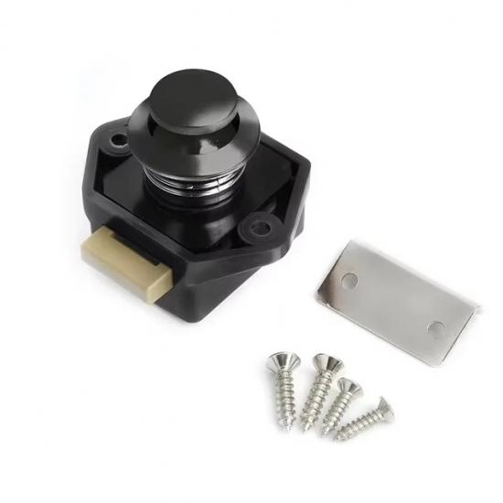 KAK 20 pieces RV Lock Push Lock for Camper Car RV Yacht Push Locks Furniture Cabinet Door Lock Hardware Child Safety Drawer Lock Carlock002-Black