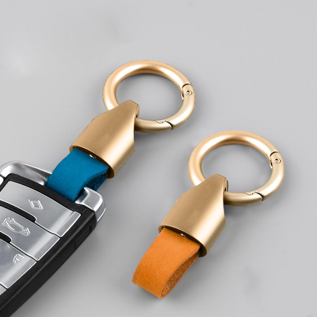 Fashion Leather Keychain Metal Key Chain Rings Car Keyring Holder Bag Charm Gift for Women Men Antilost Buckle Accessory