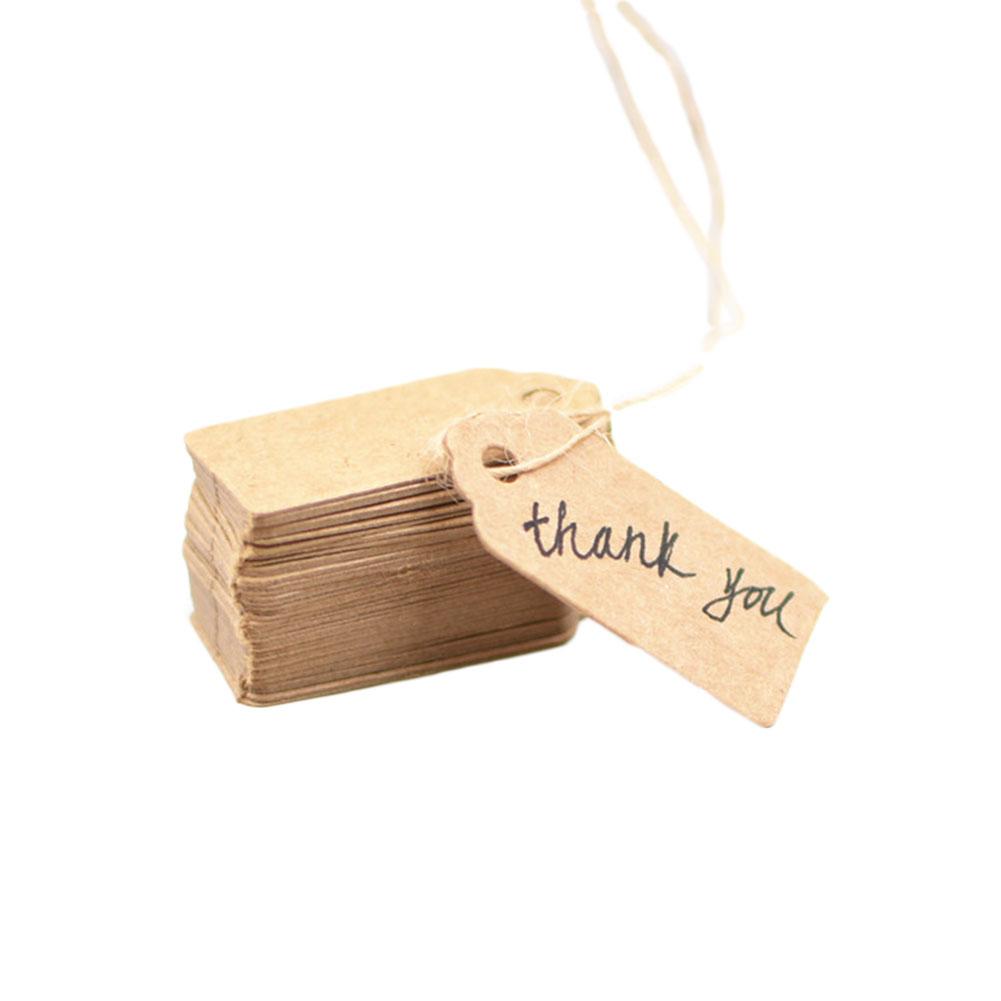 100pcs/Pack Retro Kraft Paper Handwritten Label Wide Arrowhead Shaped Notes Labels Paper Stationery