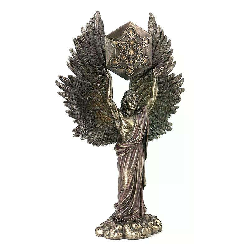 Estatua del Ángel Metatrón - Judaísmo Talmúdico Flor Sagrada de la Vida Figura