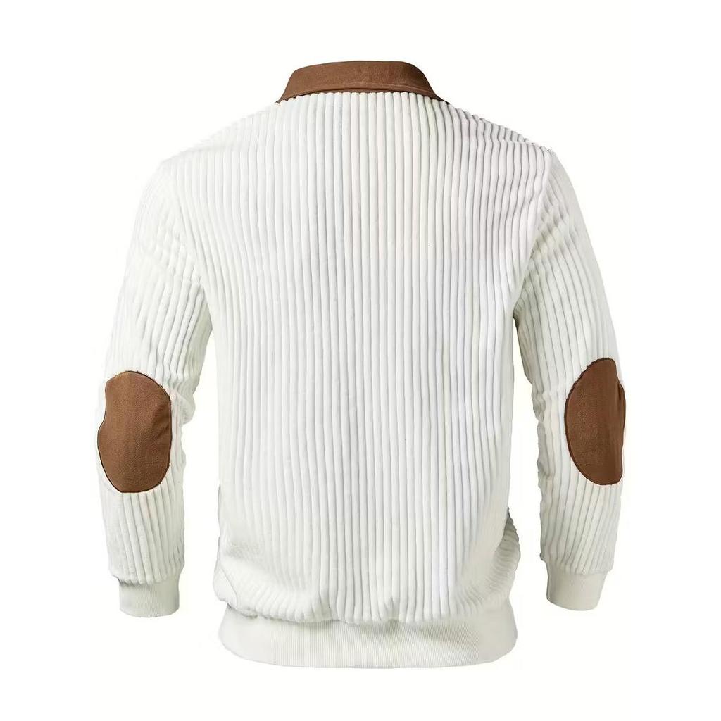 Autumn Winter Men's Half Zipper Patchwork Fashion Sweater Casual Knitting Pullovers Man