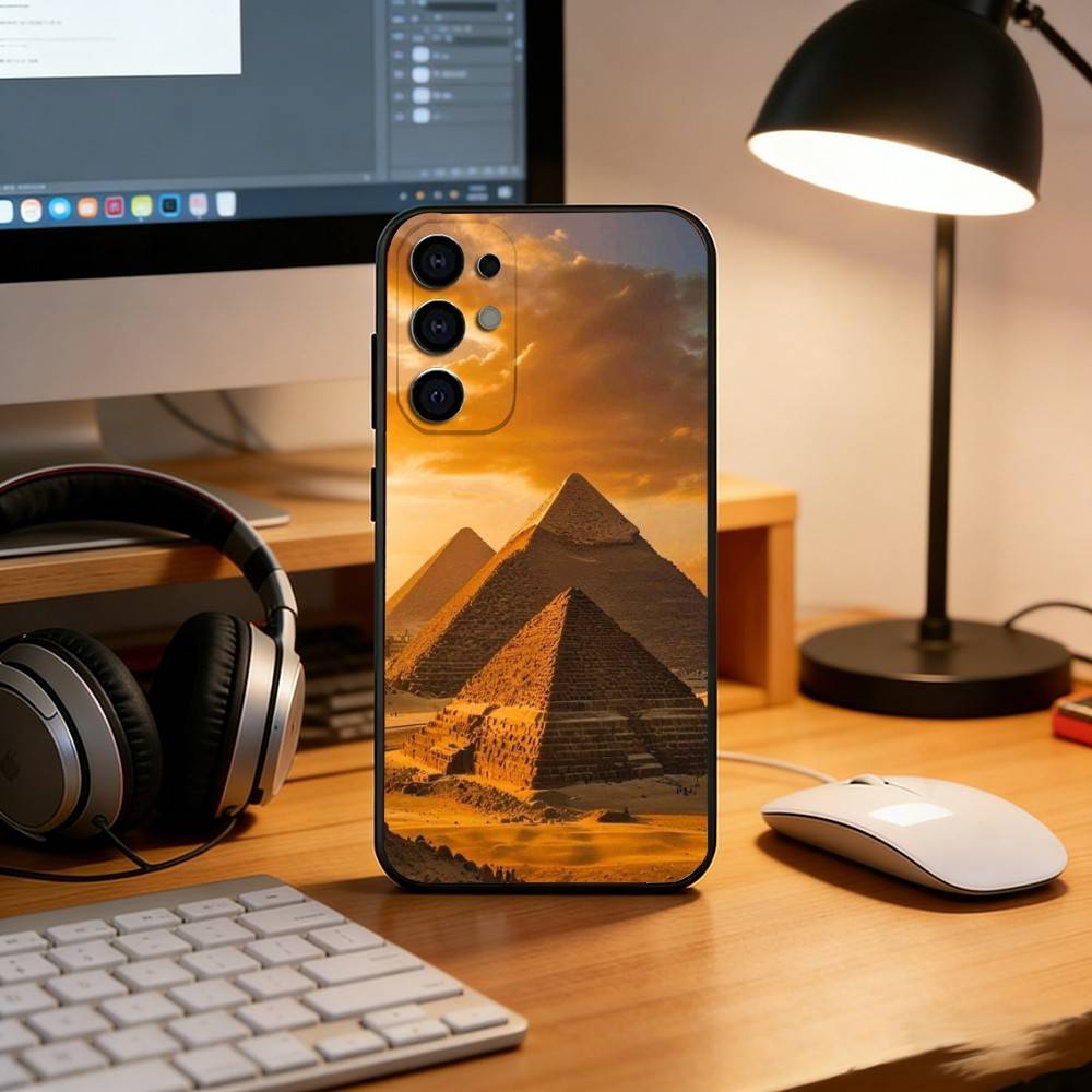 The Pyramids of Giza Phone Case For Samsung S25,S24,S21,S22,S23,S30,Ultra,S20,Plus,Fe,Soft Silicone Black Cover