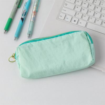 Estojo Simples de Cor Sólida Macaron Grande Capacidade Bolsa de Armazenamento Portátil Estojo Minimalista para Canetas