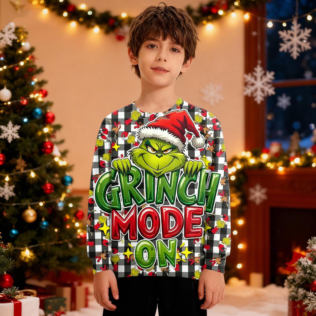 Pulover de Crăciun Băieți Fete Urât Crăciun Cămașă Crăciun Crewnek Copil mic Mânecă Lungă Pulover Ținută Topuri