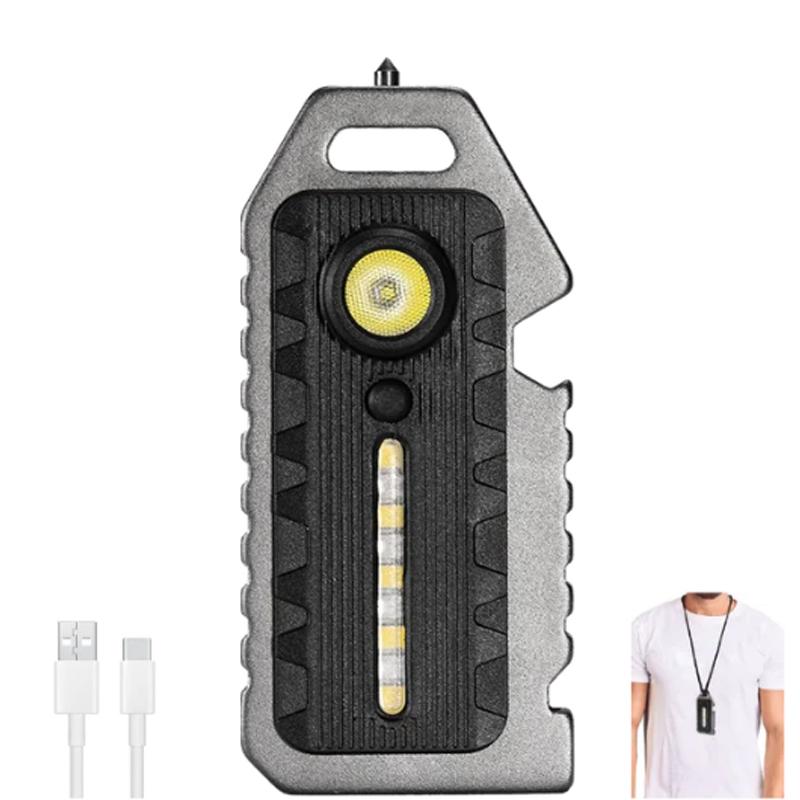 Mini Led Flashlight Multifunctional Portable Pocket Keychain Light Warning Safety Torch Bike Tail Lamp Outdoor Camping Lantern