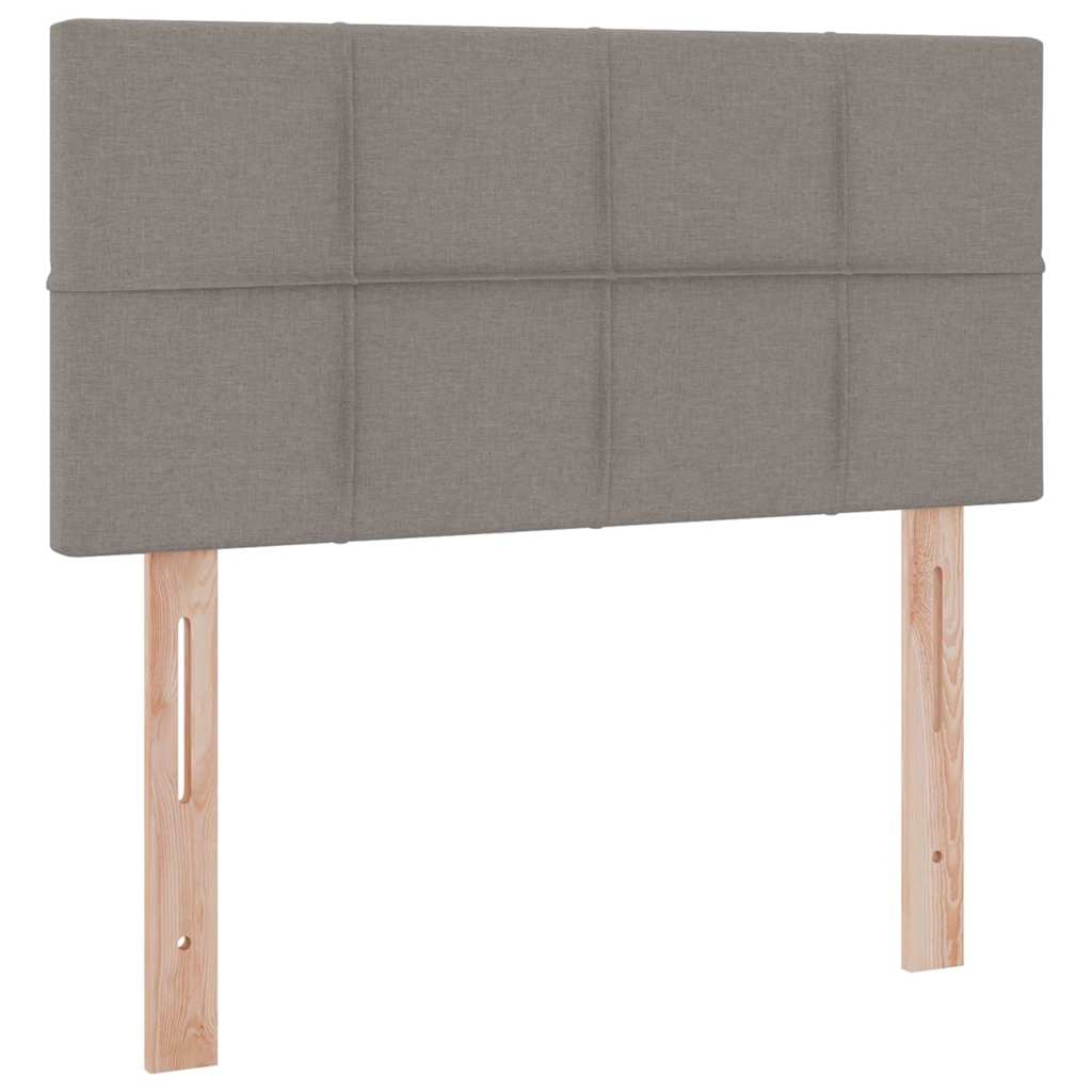 LED Storage Bed with Mattress Taupe 100 x 200 cm Fabric