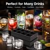 8-Grid Large 5cm Ice Cube Tray with Lid Food Grade Silicone Big Ice Cube Mold for Whiskey Cocktail Drinks Easy Release Giant Ice