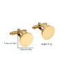 Round Stainless Steel 15Mm Mirror-Polished Men'S Cufflinks