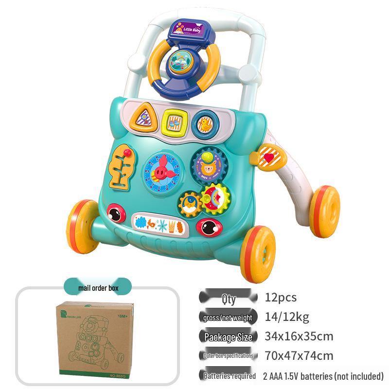 Interactive Baby Walker Toy with Music, Anti-Rollover, for Ages 6-18 Months