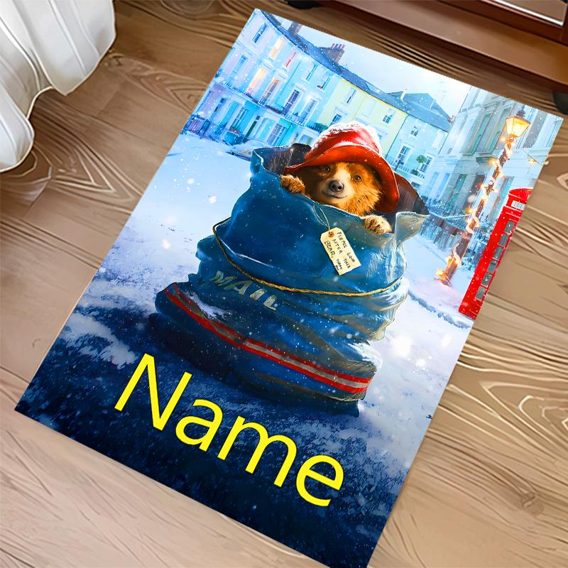 Custom personalization Paddington Bear Print Area Rug - Soft, Washable Non-Slip Indoor Mat,Living Room,Home&Office Decorative Rug