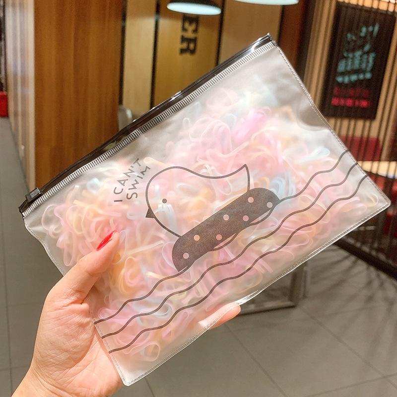 

500pcs Colorful Rainbow Children s Head Rope Elastic Band Hair Ring For Girls Jelly Rainbow Color