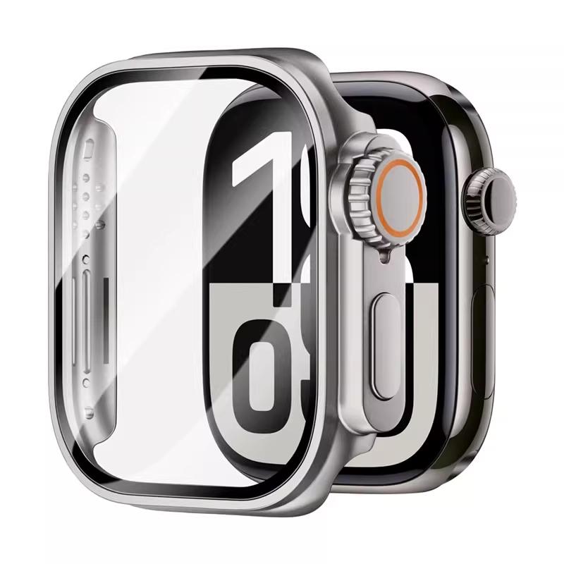 

for Apple Watch Case 46mm 45mm 44mm 42mm 41/40/38mm Screen Protector PC Cover+Glass Series 11 10 9 8 7 6 5 SE Instantly To Ultra 46mm Series 11 10