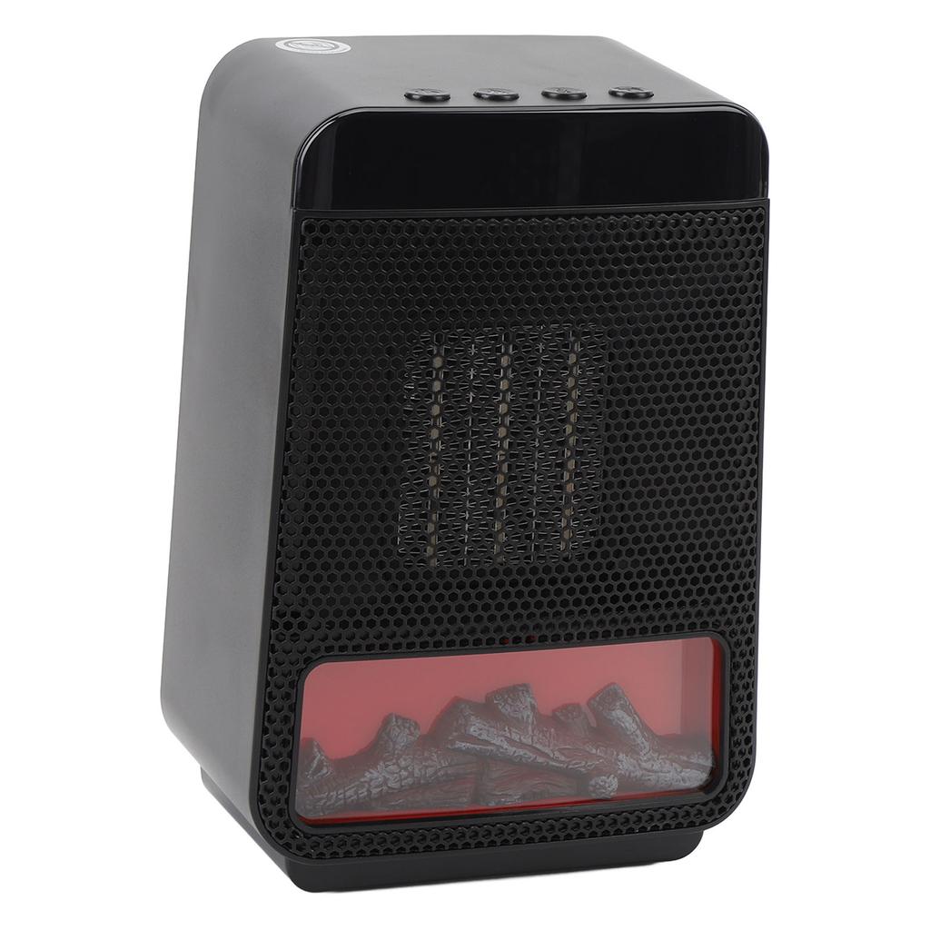 3D Flame Space Heater 4 Gears Timing Desktop Heater Fast Heating PTC Ceramic Heater for Bedroom Offi