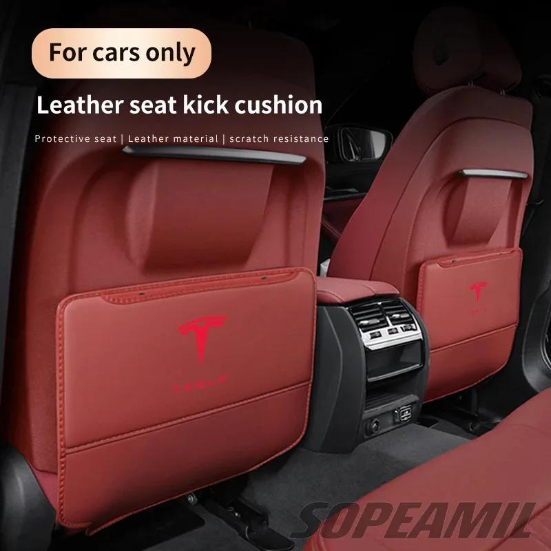 Car Sticker Tesla Car Seat Back Protection Anti-Kick Pad Rear Seat Storage Bag For Tesla Cybertruck Beast Roadster Model 3 Model