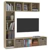 3 Piece Bookcase TV Cabinet Set In Sonoma Oak 70.9  X 11.8  X 70.9  (W X D X H)