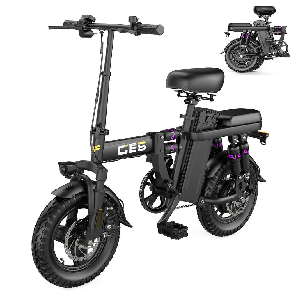 TOOFLY GE5 Adult Electric Bike 25KM/H 500W Motor 48V15Ah Battery City Commuting E-Bike 14'' Tire Foldable Adults Electric Bicycle