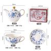 Flowering New Bone China Flower Teapot Set,Retro British Mother Child Flower Pot Souvenir Gift,High-end Luxury Wedding Gift
