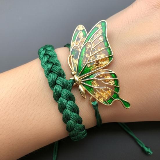 Hand-Woven Butterfly Bracelet Traditional Knitting Techniques Adjustable Wristband Meaningful Gift Wrist Accessory