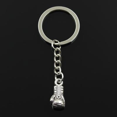 Fashion 30mm Key Ring Metal Key Chain Keychain Jewelry Antique   Plated Boxing Glove Fist 22x11x7mm Pendant
