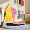 1Pc  New Picasso Colorful Sail Print Throw Blanket, Soft And Warm For Sofa, Bed, Office Home Decor & Travel - Perfect Hallow