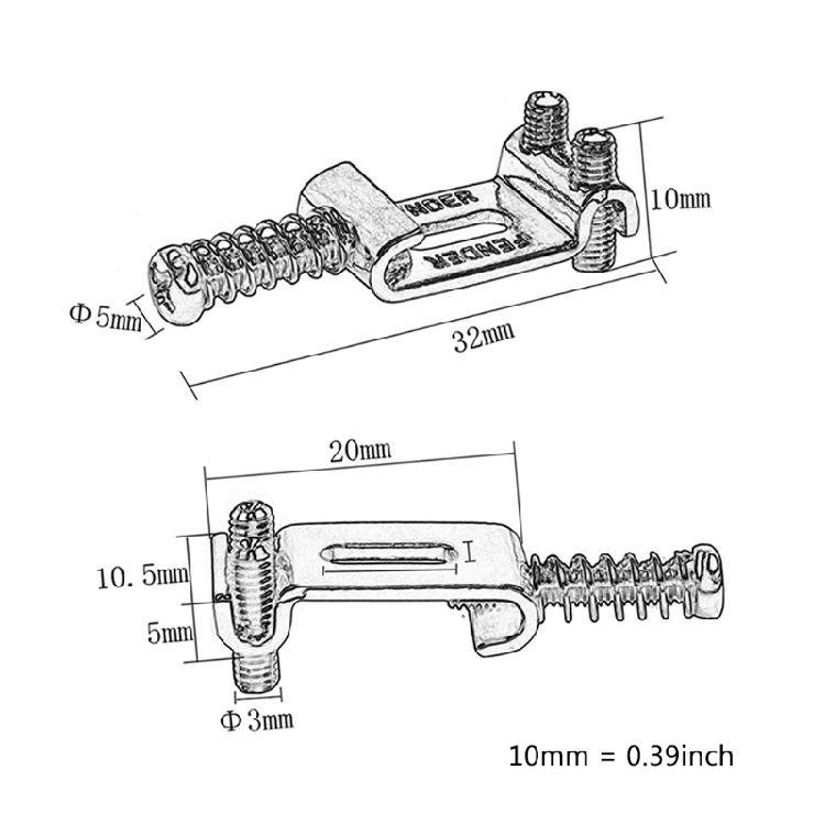 6 Stück E-Gitarrenteile Zubehör Gitarren Tremolobrücke Rollensättel Kit