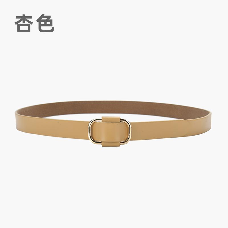 Four Seasons Available New Needle Free Square Buckle Women'S Belt Casual Leather Belt Simple Retro Fashion Pure Leather Belt