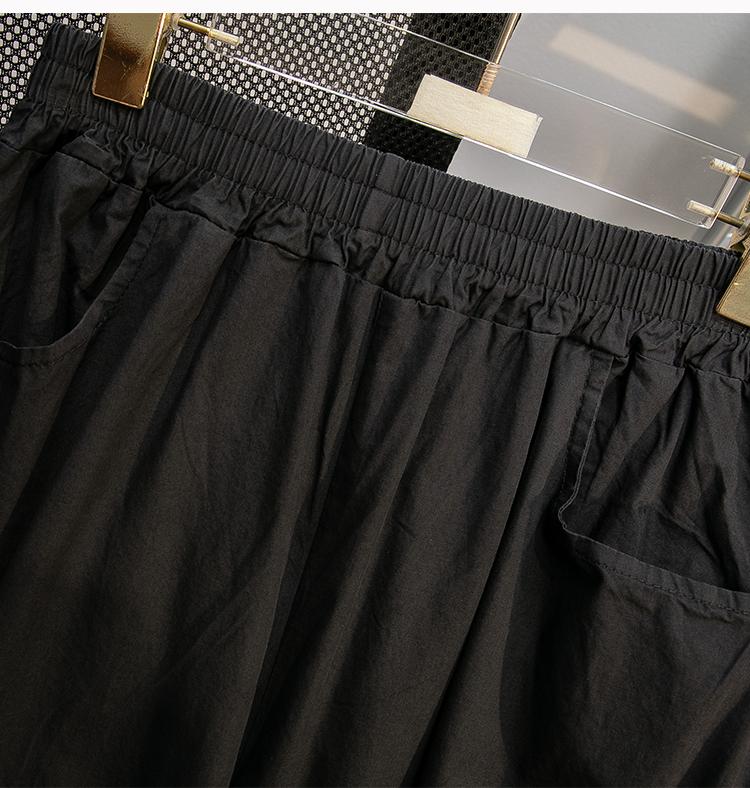 Bequeme Shorts Damen Sommer Neu Grün Elastisch Hohe Taille Locker Weiter Bein Knöchellang Hosen Übergroß