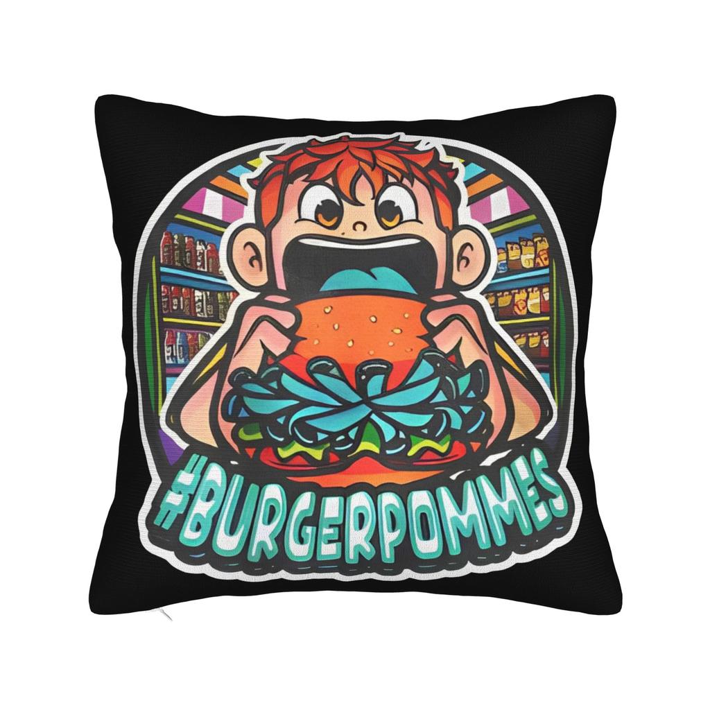 Lukasbs Lukas Icrimax Burgerpomms Pillow Case Square Pillow Cover Fashion Pillowcases For Sofa Couch Bed Living Room