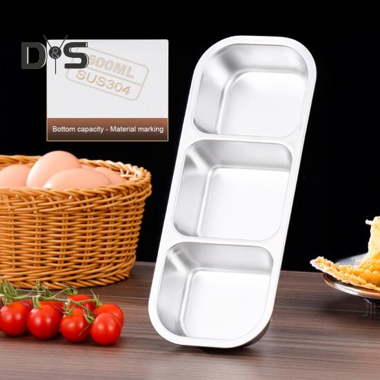 Snack Container with Lids Leak-Proof Bento Box Reusable Condiment Box 2/3 Compartments Sauce Cups Divided Food Storage Containers for School Travel