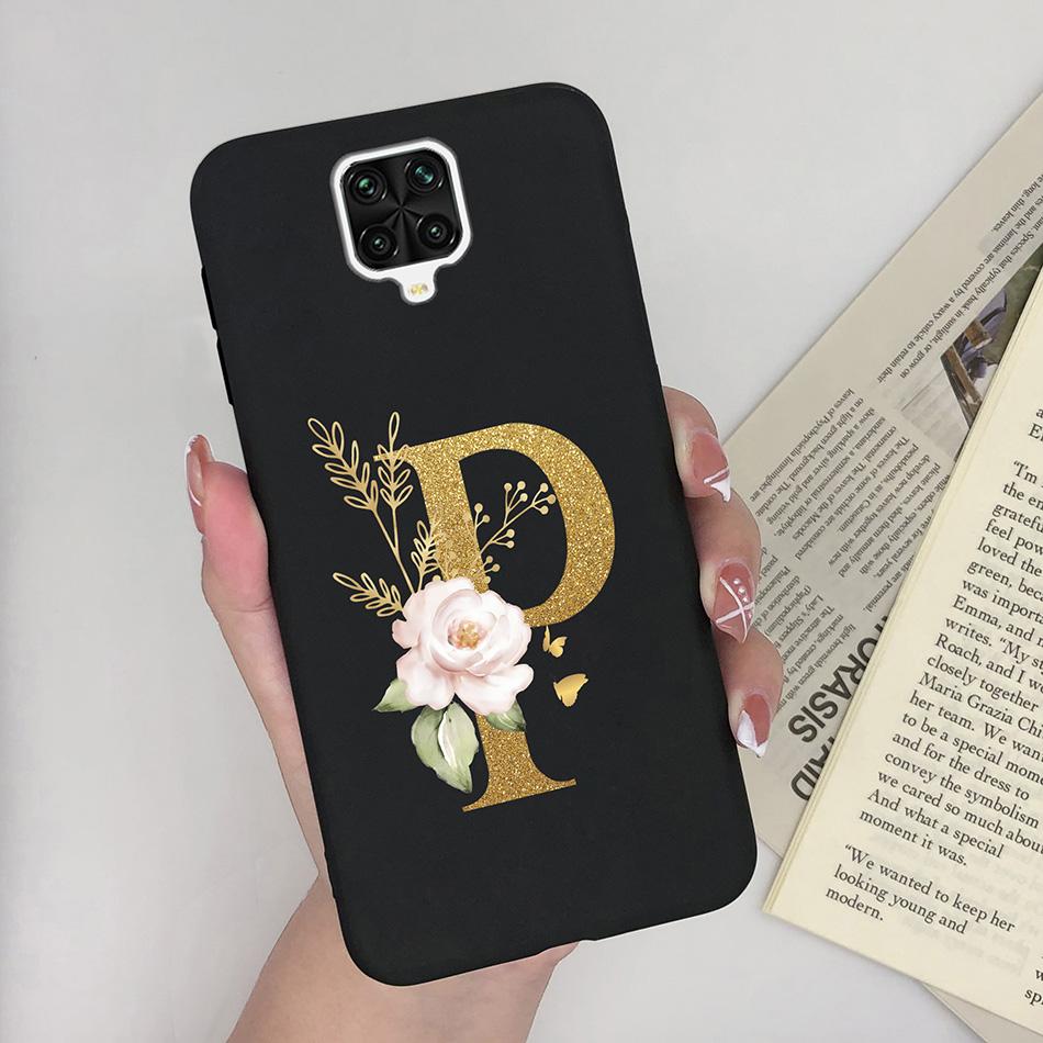 For Xiaomi Redmi Note 9 Pro Case Flowers Letters Silicone Soft TPU Back Cover For Xiomi Redmi Note9 Pro 6.67'' M2003J6B2G Case