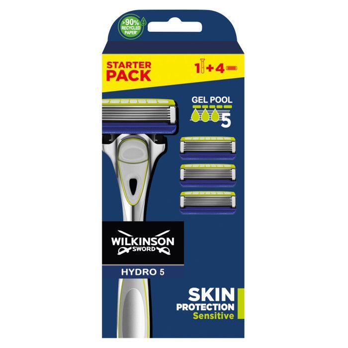 Wilkinson Hydro 5 Sensitive Skin Rasoir/Lames pour Homme - Pack de 4