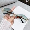 Luxury Polygon Sunglasses for Women Hipster Irregular Rimless Sunglasses Ladies Small Metal Frame Vintage Rhombus Eyewear