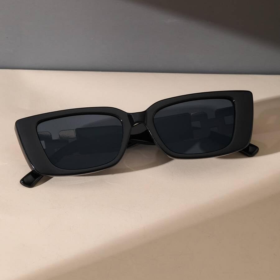 Fashion Square Frame Sunglasses Men Women Outdoor UV400 Shades Street Po Sunglasses Metal Chain Legs Classic