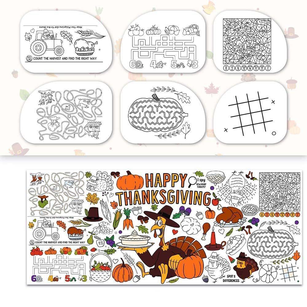 Multi Theme Halloween Christmas Thanksgiving Graffiti Tablecloth Handmade Large Drawing Mat Gift
