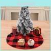 Mini Christmas Tree Skirt In Red Black And Black White Stylish Checkered Design