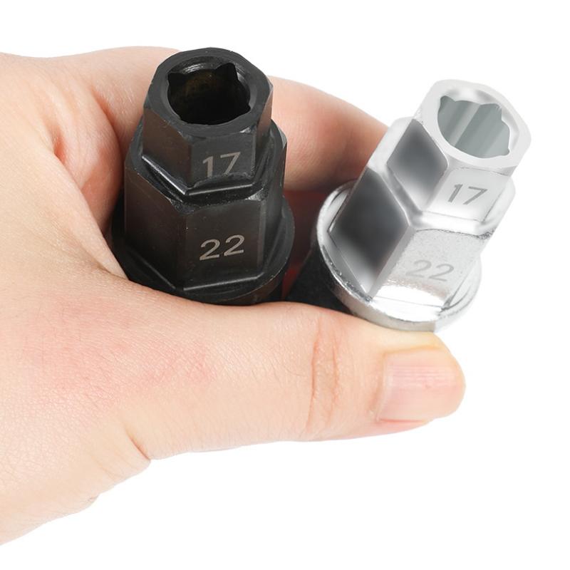 For Motorcycle Front Axle Wheel Hex Axle Tool Universal Chrome Silver Hex Wrench Removal Tool Hex Allen Axle Spindle Tool