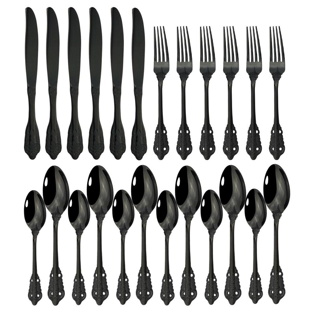 Mirror Gold Tabelware Cutlery Set 304 Stainless Steel Dinnerwar Steel Flatware Luxury Gold Fork Tea Spoon Knife Silverware Set