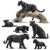 TOYMANY 7-Piece Black Panther Figure Set, Animal Figure Model, Parent-Child Friendly, Realistic Model, Popular Toy, Birthday Gift, Christmas, New